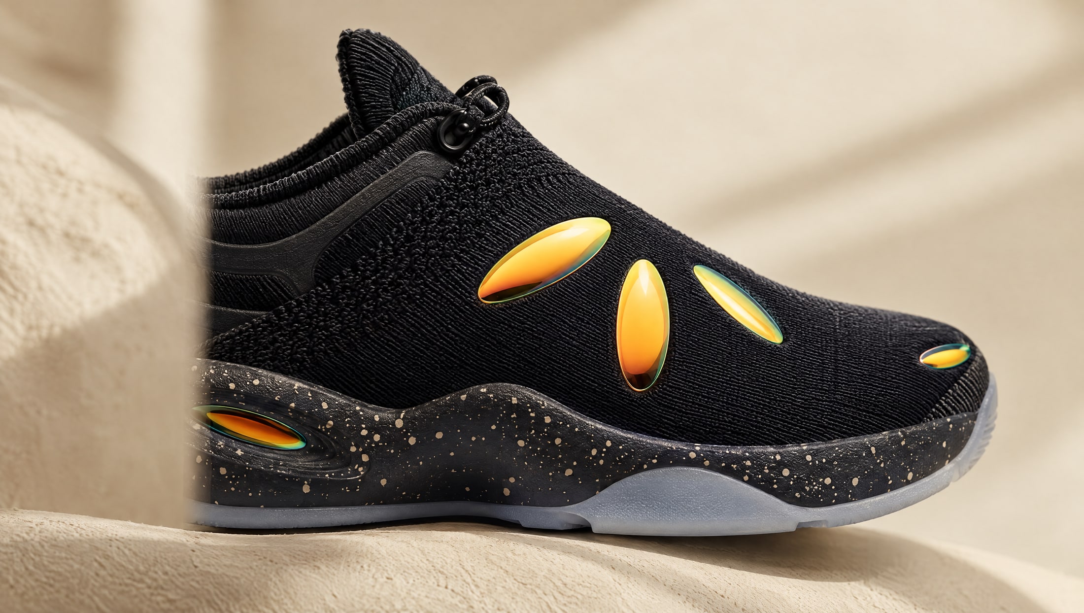 Illustrative 741 campaign image: macro fibers coating sole